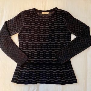 Tory Burch Lurex Wool Peplum Sweater